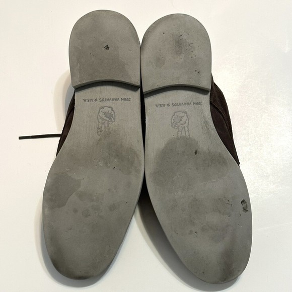 John Varvatos Shoes Mens Size 8 M Sid Eva Brown Suede Derby Comfort Commuter - Picture 5 of 14